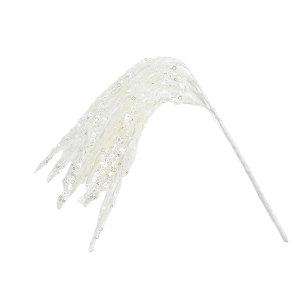 Glittery Faux Branches Artificial Floral Grass Pick for Vase Decoration Christmas Table Centerpiece Home Decor