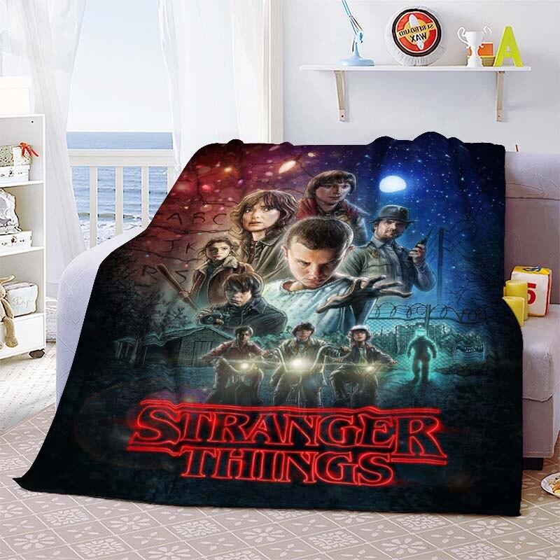Heißer Film Stranger Things Deckenbezug Cartoon Flanelldecken für Betten Sofas Warmes Bettlaken Weiche Bettwäsche Zimmerdeko Fan-Geschenk