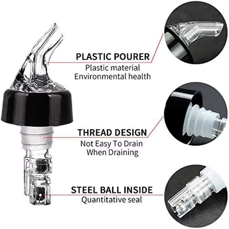 Measured Automatic Wine Pourer 1/3pcs Quick Accurate Spirit Dispenser No Drip Liquor Pour Spout for Home Bar Party Pub Use
