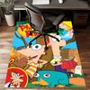 1pc P-Phineas and Ferb Design Printed Area Rug Carpet for Bedroom Living Room Home Decor Rugs Mat Non Slip Mat Rug for Bedside