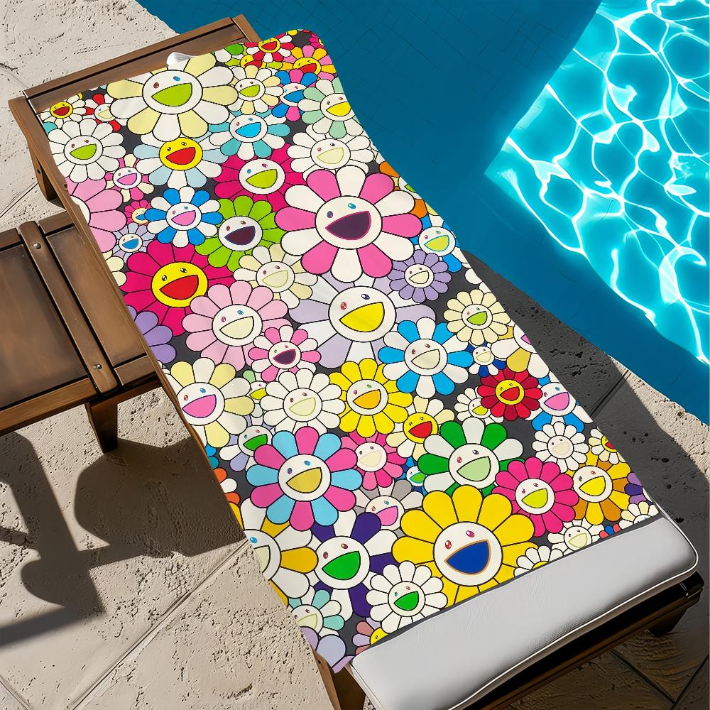 T-takashi cute art M-murakami Towel Beach Quick Dry Soft Pool Towels Gift for Travel Gym Shower Camping sports