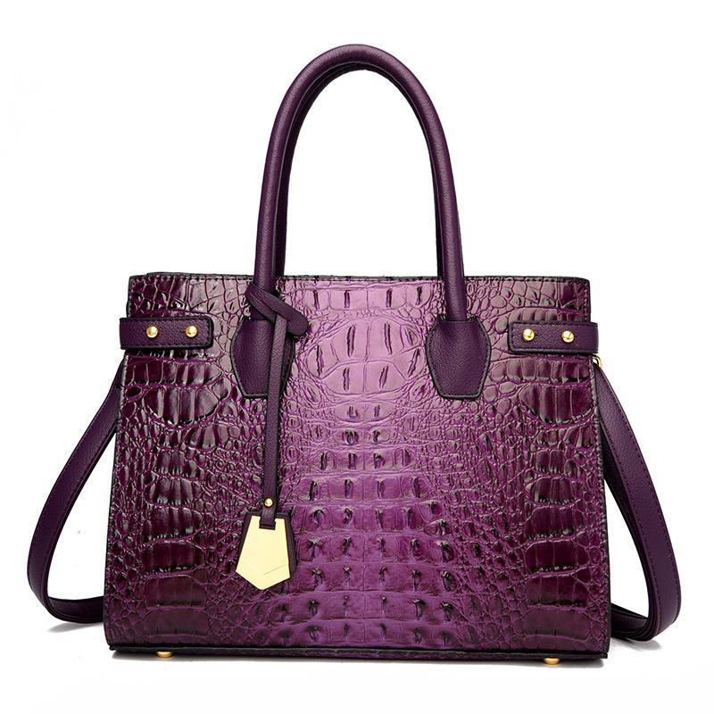 New Fashion Style of Women's Annual Bag for Four Seasons Crocodile Pattern Large Capacity Middle-aged Mother Bag Hand-held Shoulder Slant Straddle