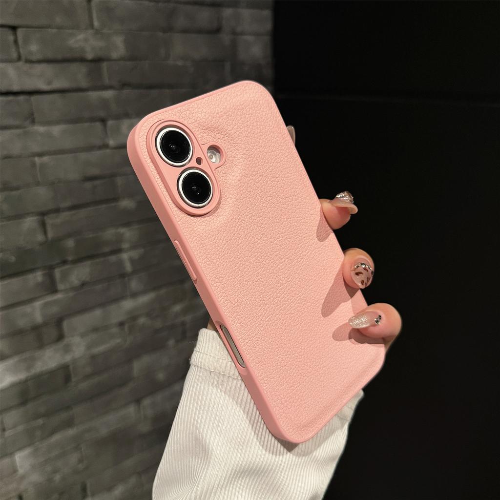 Solid Color Model for Apple Leather Phone Case 17 Leather Case Simple for IPhone 14 Protective Case 13 Anti-fall