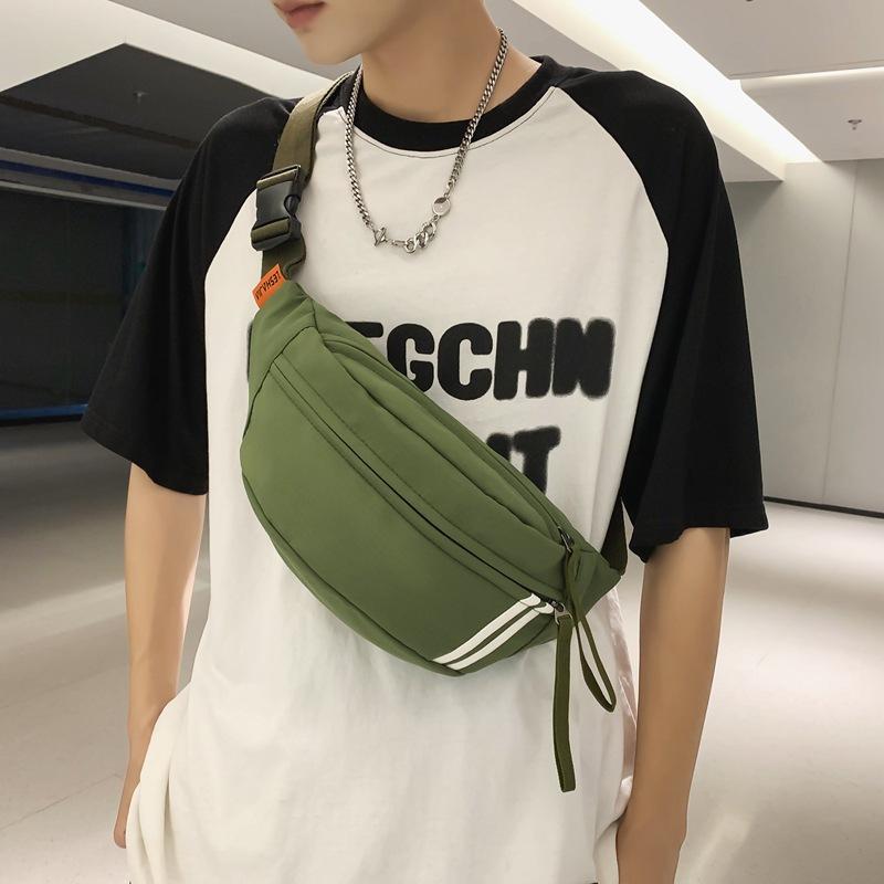 Spring new simple versatile breast bag student sports cycling messenger bag niche casual fanny pack