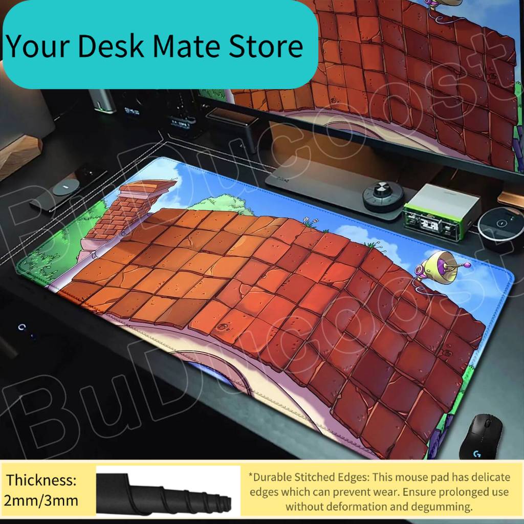 HD-Druck Klassische Pflanzen Gegen. Zombies Alle Szenen Mauspads Großes Mauspads Tastaturpad Laptop Gaming PC XXL Anime Große Schreibtischunterlage