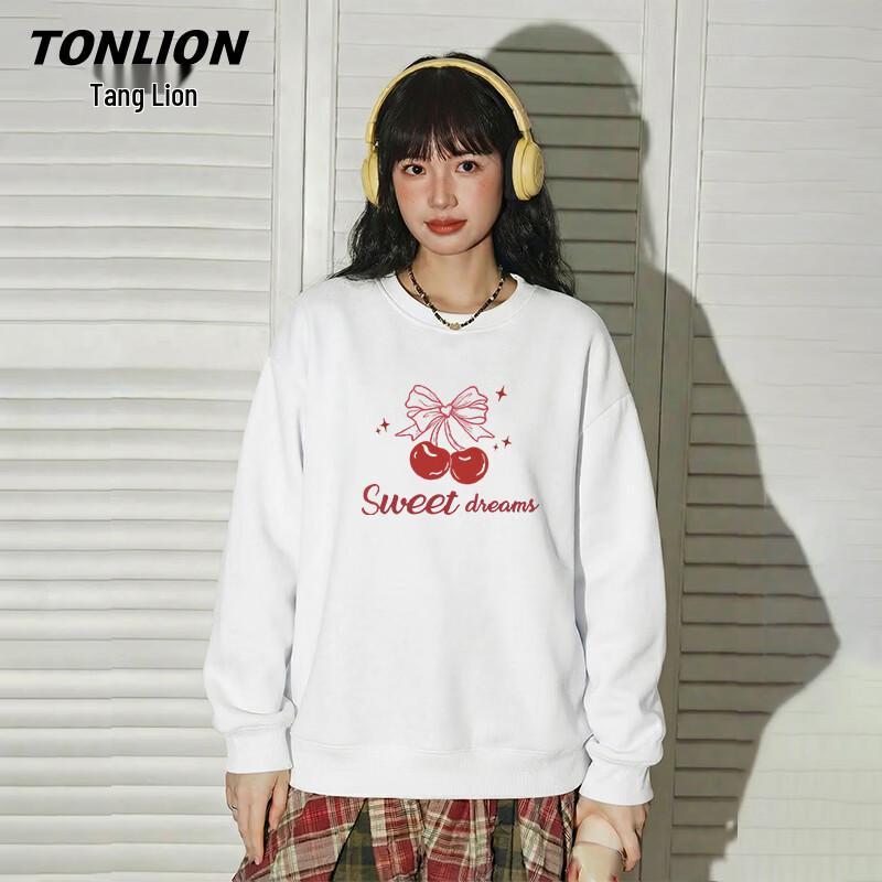TonLion Damen Rundhals-Sweatshirt mit Schmetterlings- und Buchstaben-Print