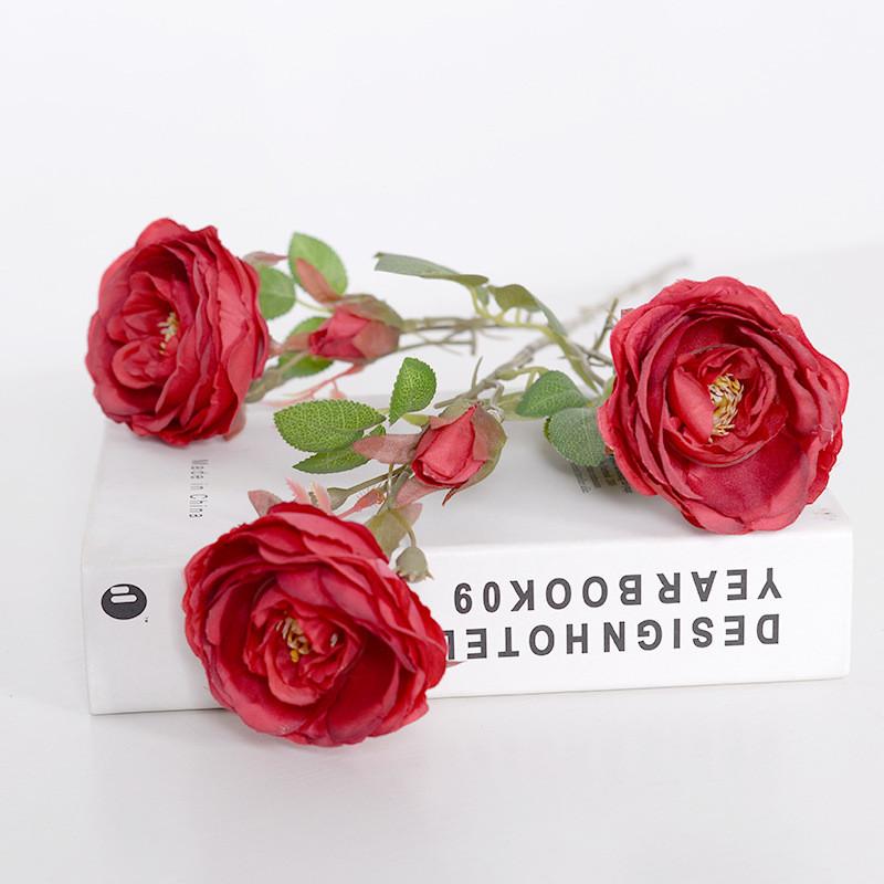 Rose Six Simulation Head Flower Artificial Flower Photography Props Home Decor