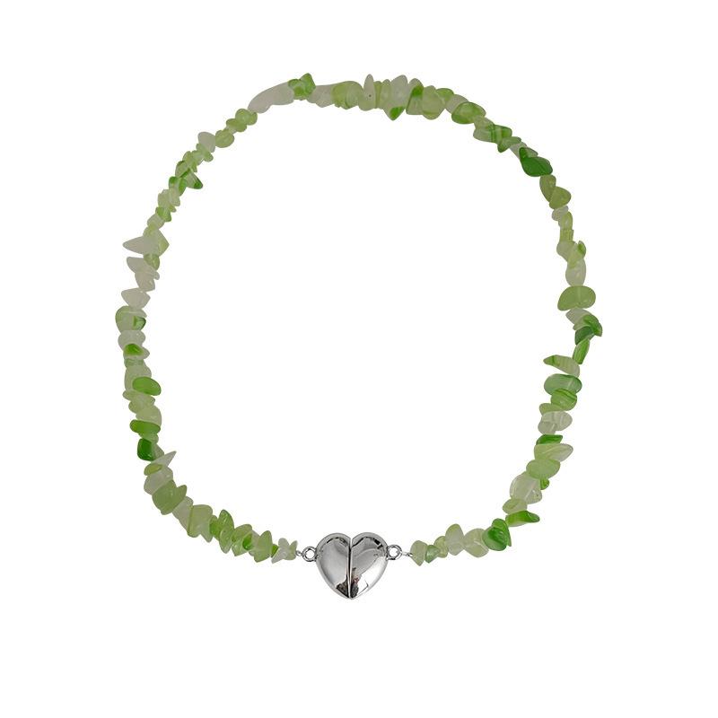 Wizard Of Oz Stone Beaded Necklace, Sweet And Cool Girl Style Love Magnet Buckle Collarbone Chain Temperament Necklace