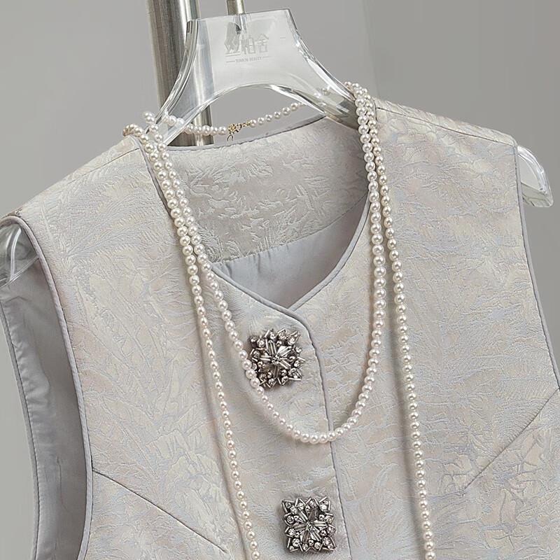 Sibaise 2025 Autumn Spliced Round Neck Vest