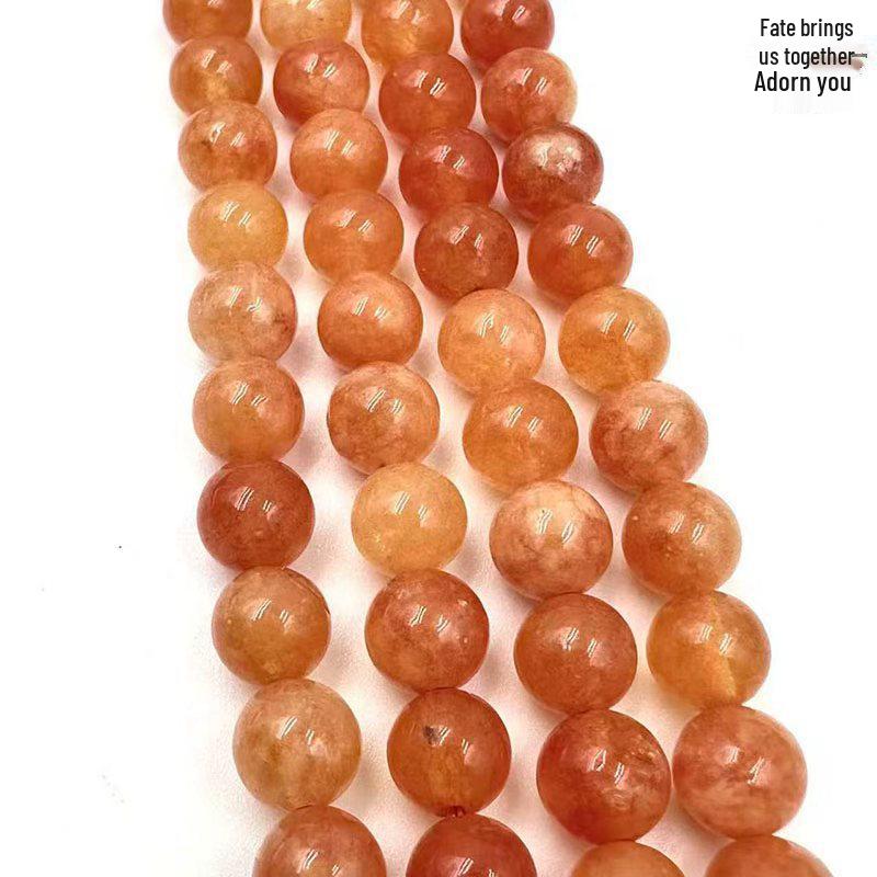 Golden Sunstone Orange Calcite Round Beads for DIY Jewelry Accessories