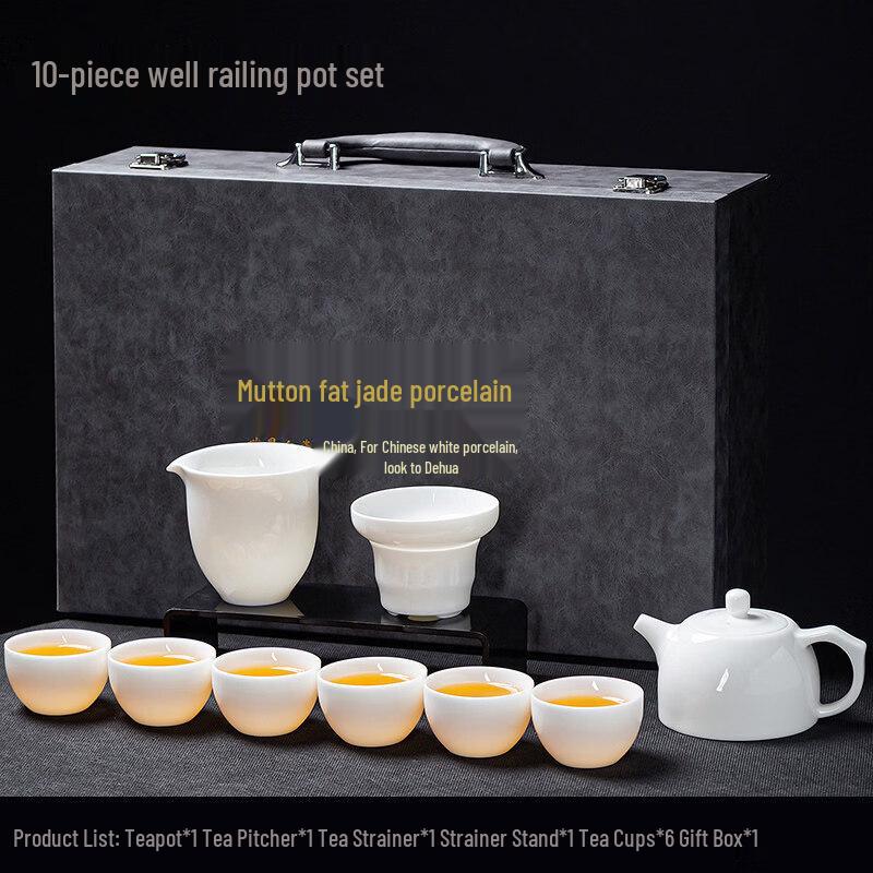 Qiwei Yongci Dehua White Porcelain Gongfu Tea Set