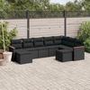 VidaXL Garden Lounge Set with Cushions 9 Pcs, Patio Sofas, Patio Furniture Set, Outdoor Furniture, Black 3258940