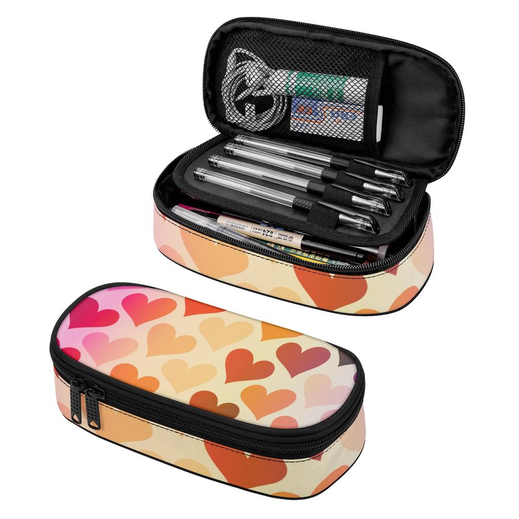 Pencil Bag Smooth Zipper High Capacity 300D Polyester with Mesh Pocket Removable Divider and Pen Slots for School and Study