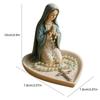 Virgin Mary Jesus Rosary Holder,  6" Blessed Mother Statue Catholic Sculpture Resin Jewelry Box for Necklace Rings Desktop Decor