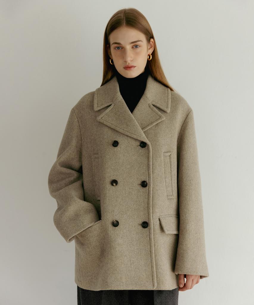 Ttudement Wool Blended Peacoat Mocha