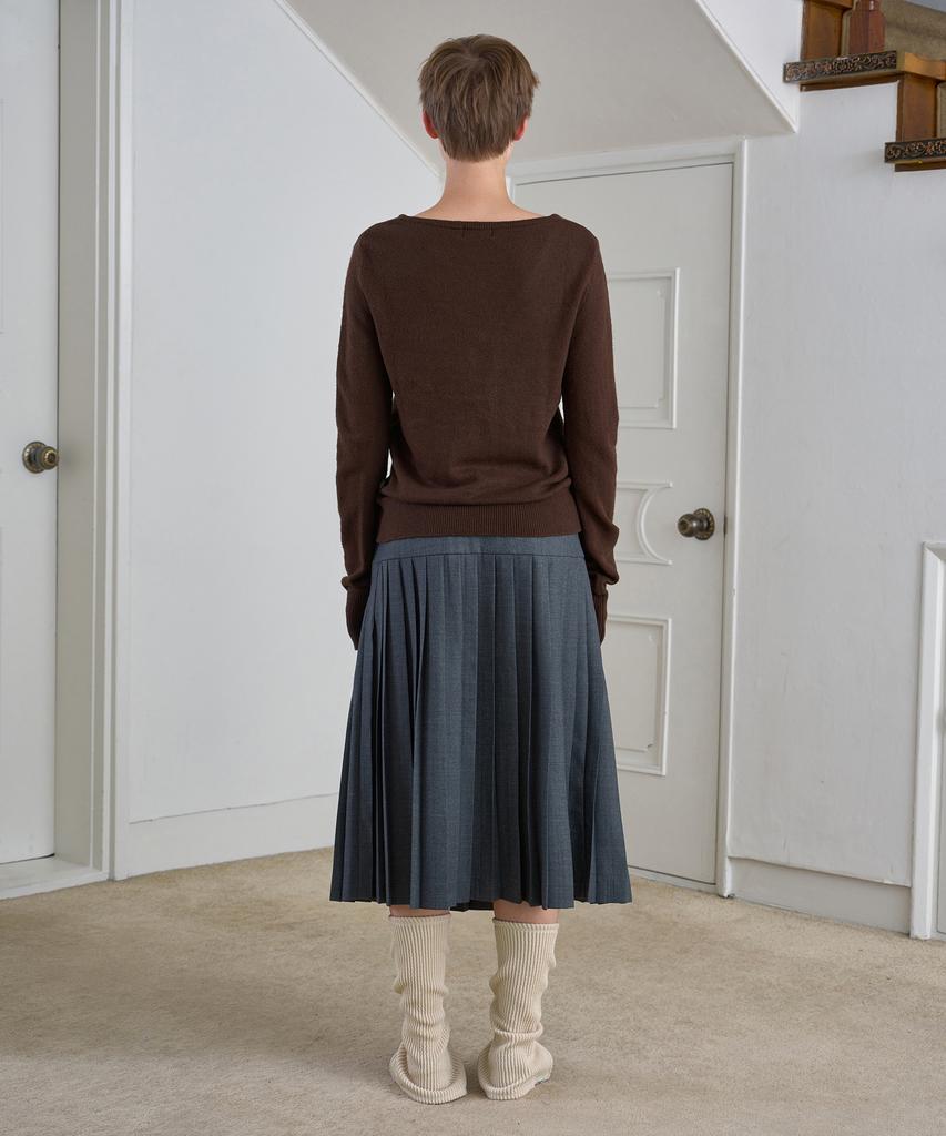 Simeteuligpeosenteu Classic Pleats Skirt / Charcoal
