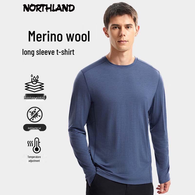 

NORTHLAND Men s Chasing Rock Merino Wool Long Sleeve T-Shirt NTSFH5583E 170/88A