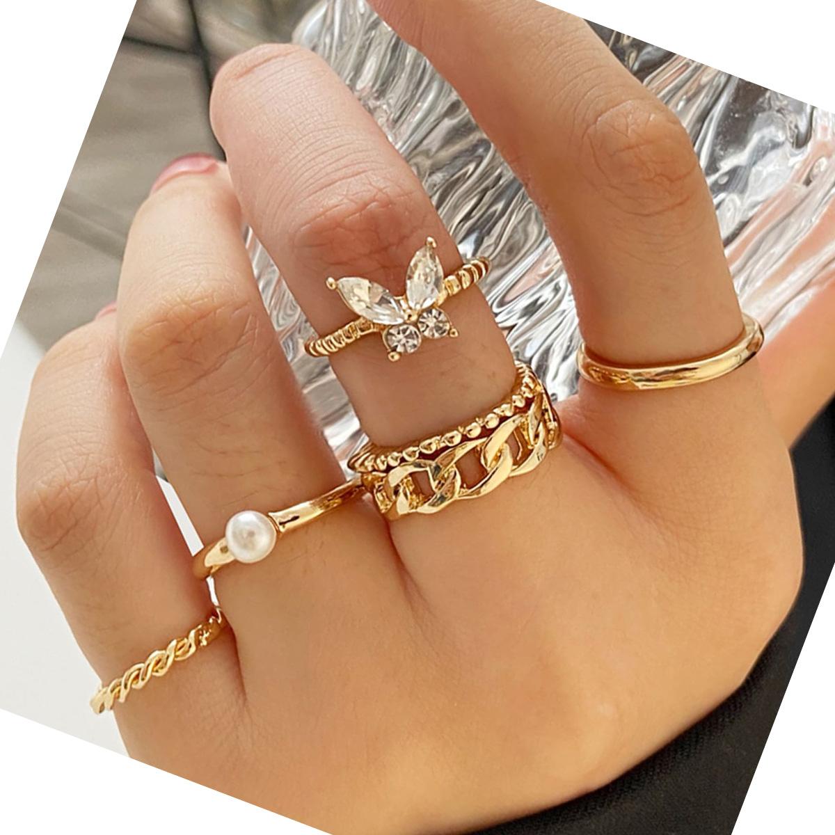 

Женское кольцо на несколько пальцев, комбинированное однотонное персонализированное кольцо, простое женское кольцо на сустав, металлическое кольцо на хвост, подарочные аксессуары для подруг ONE SIZE жёлтый