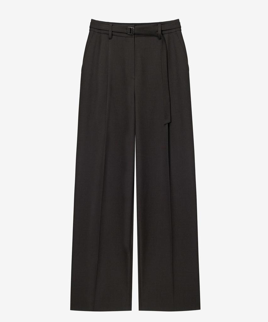 MIND BRIDGE WOMEN [W] Single-Pleat Wide Belted Slacks - 2 Colors