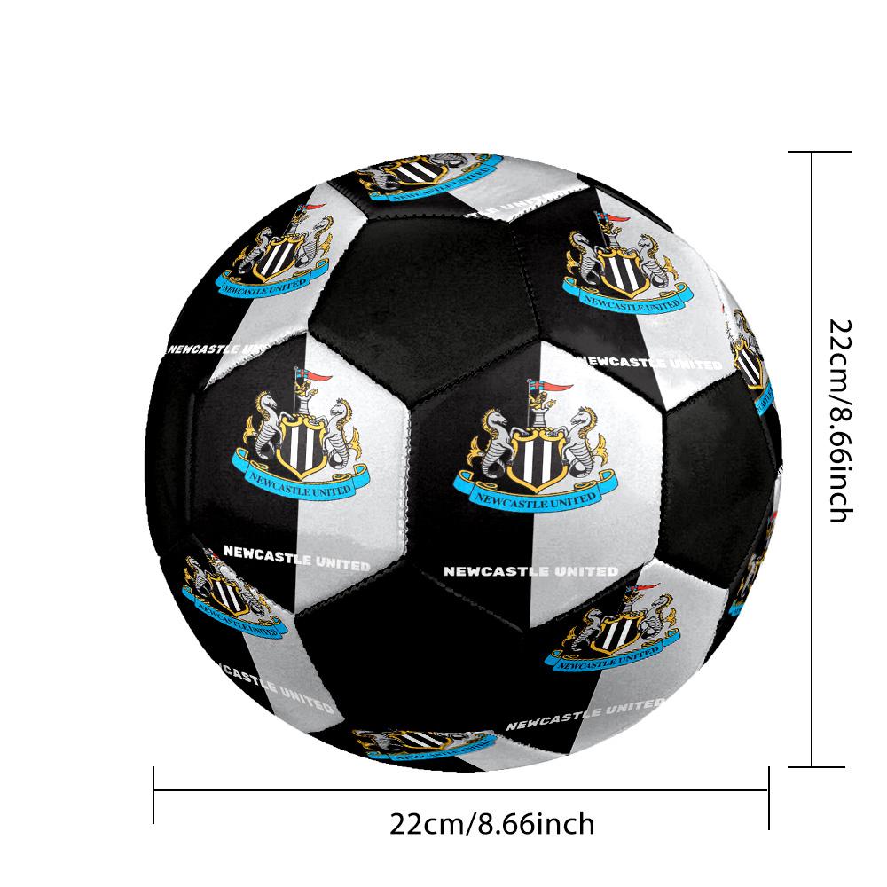 Newcastle United Logo Indoor Soccer Ball Colorful All Ages Size 5 Machine Stitched PVC Competition Ready Durable High-Bounce