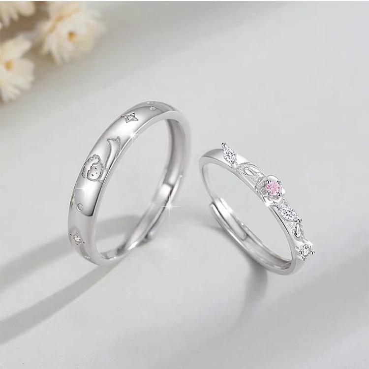 Der Kleine Prinz & Rose Partnerringe: Einzigartiges Design für Männer & Frauen - Ideales Geburtstagsgeschenk