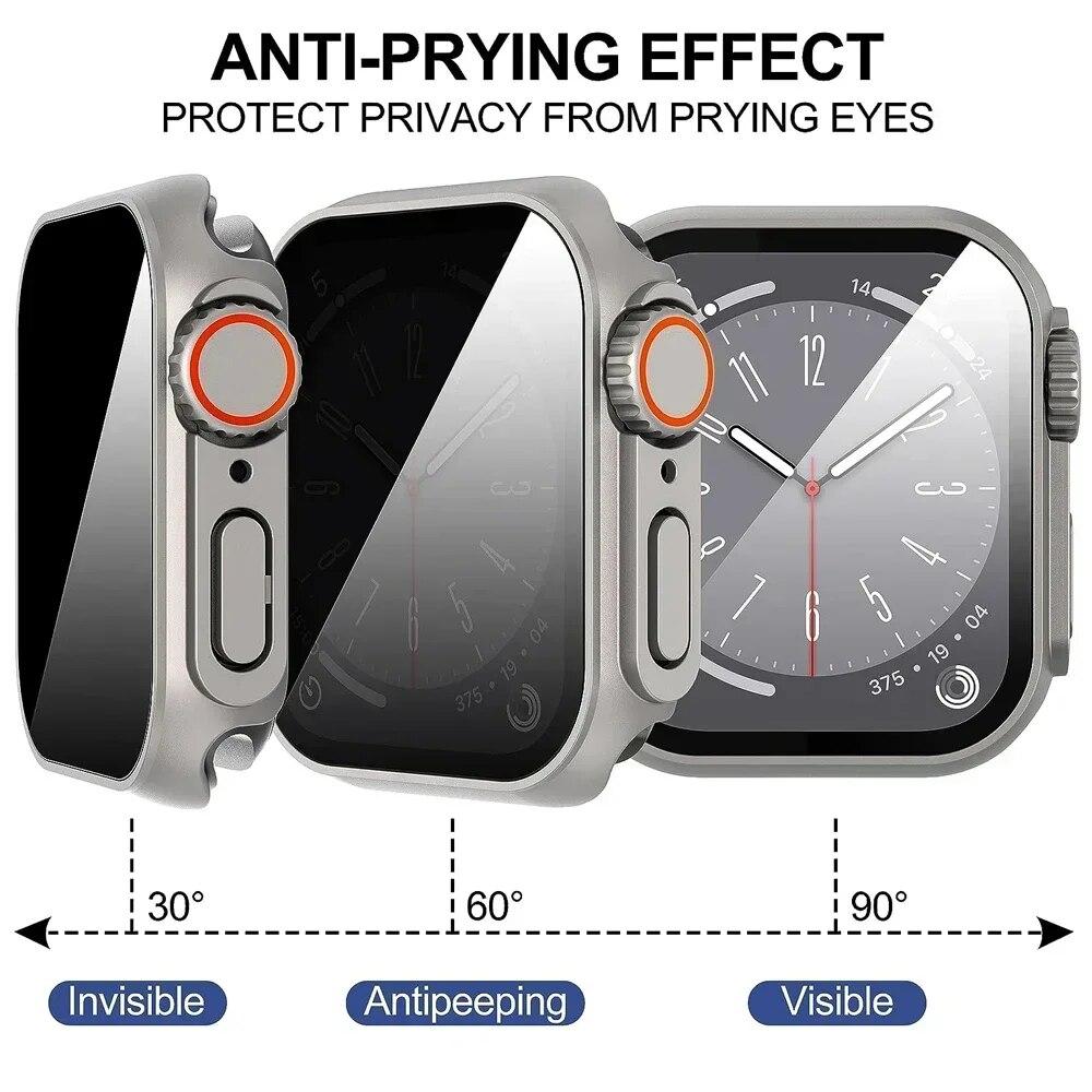 Metall Glas+Hülle Für Apple Watch 9 8 7 6 5 4 Serie Displayschutz Ändern zu Ultra i watch 45mm 44 41 40mm Schutz der Privatsphäre