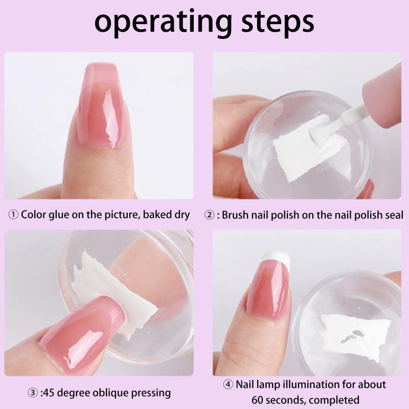 Silicone Nail Stamper Scraper Templates With Cap Clear Jelly Silicone Head Nail Stamp Scraper Stamping Polish Print Diy