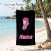 Hisoka Custom Name Printed Beach Towel Personalized Soft Towel For Swimming Beach Travel