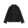 Unisex Retro Streetwear Zip-Up Jacket Loose Fit Solid Color Casual Outerwear