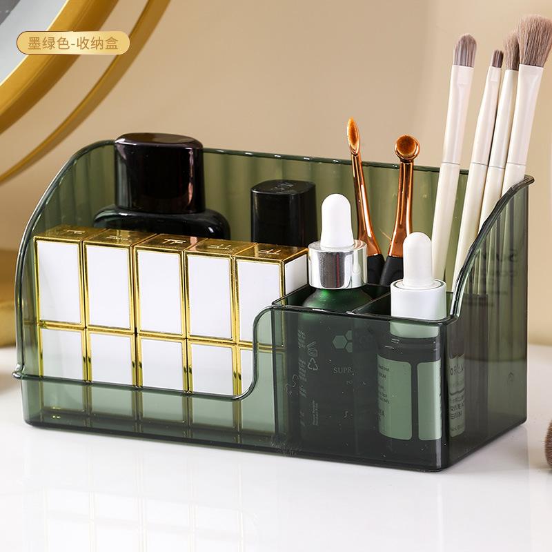 

Современная коробка для хранения косметики, большая вместимость, органайзер для косметики, гладкие края, многосекционный органайзер для хранения косметики OPP mounting темно-зеленого