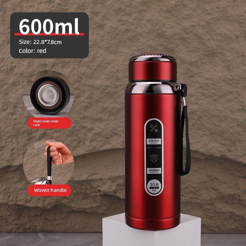 316 Steel Large-Capacity Thermos Cup for Men and Women with Filter Tea Cup Adult Business Portable Large Cup Gift Cup 600