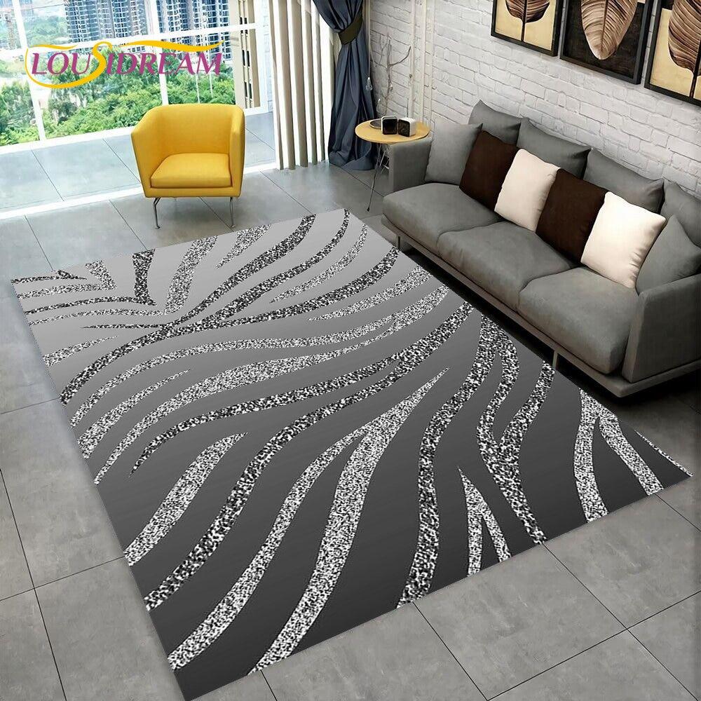 3D Colorful Zebra Pattern Area Rug,Carpet Rug for Living Room Bedroom Sofa Office Doormat Decoration, Kids Non-slip Floor Mat