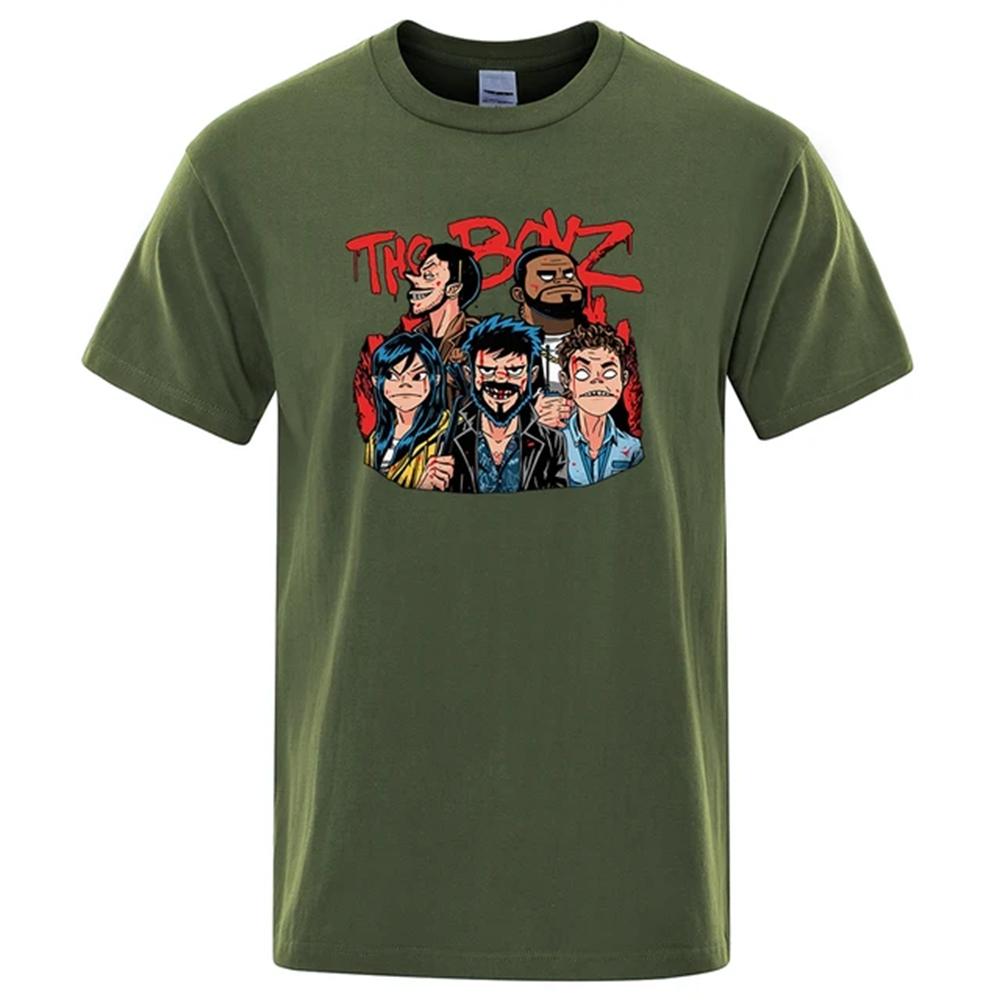 The Boys Funny Printed Men T-Shirts Loose Oversized Clothing Summer Cotton Soft Short Sleeves Breathable Hip Hop T Shirt 72412