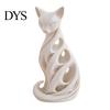Decorative Figurines for Living Room 3D Printed Spiral Cat Figurine, Hollow Modern Abstract Sculpture Small Table Decor Coffee Desk Shelf, Minimalist