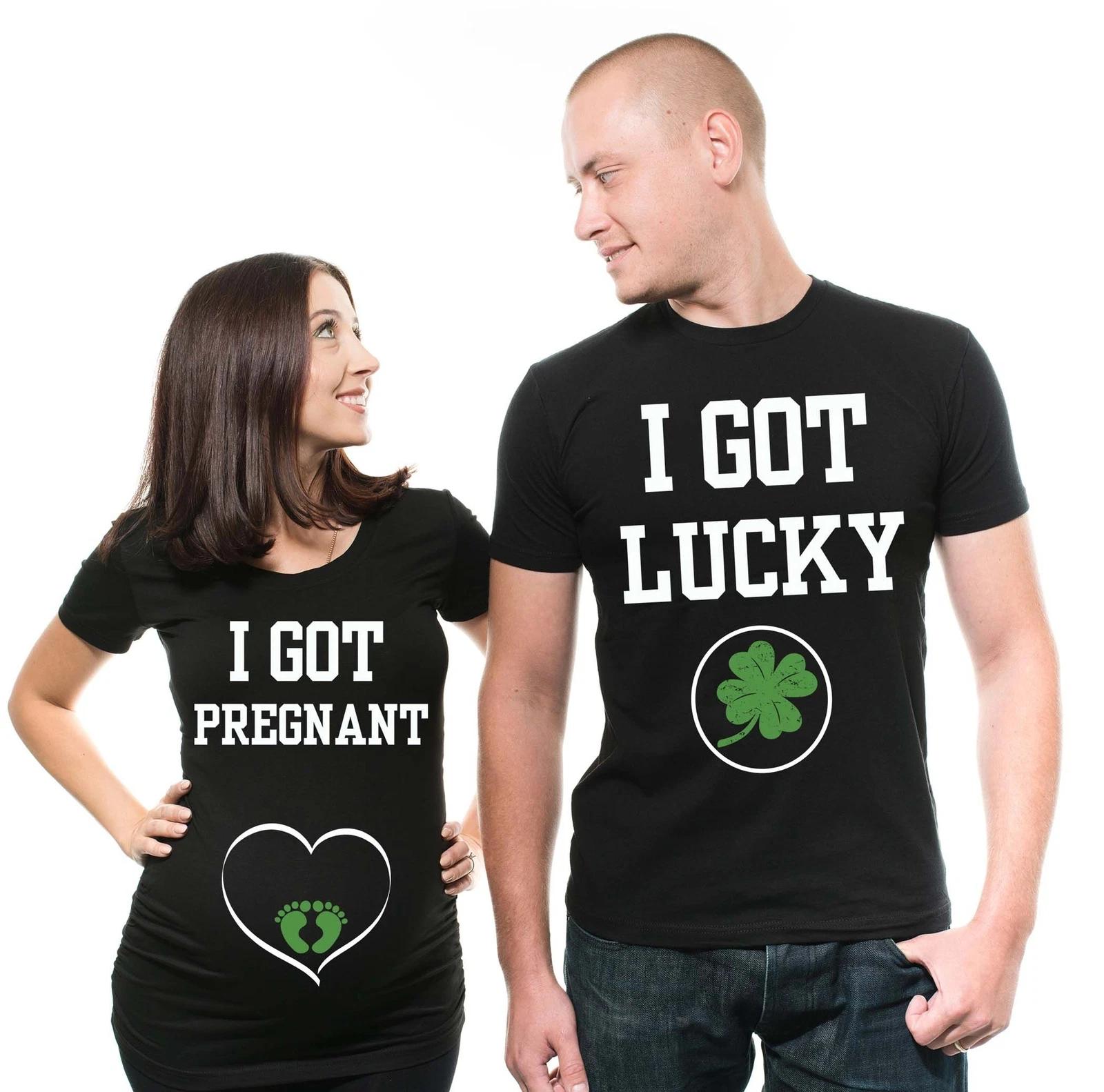 

Maternity T-shirt St patricks day Couple matching Pregnancy shirt Irish tees L