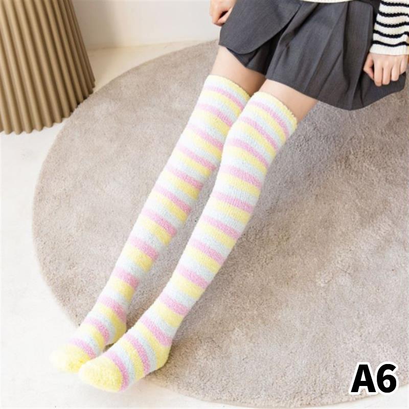 Гетры Зимние чулки Коралловый флис Гольфы Толстые теплые носки 22.5-25cm