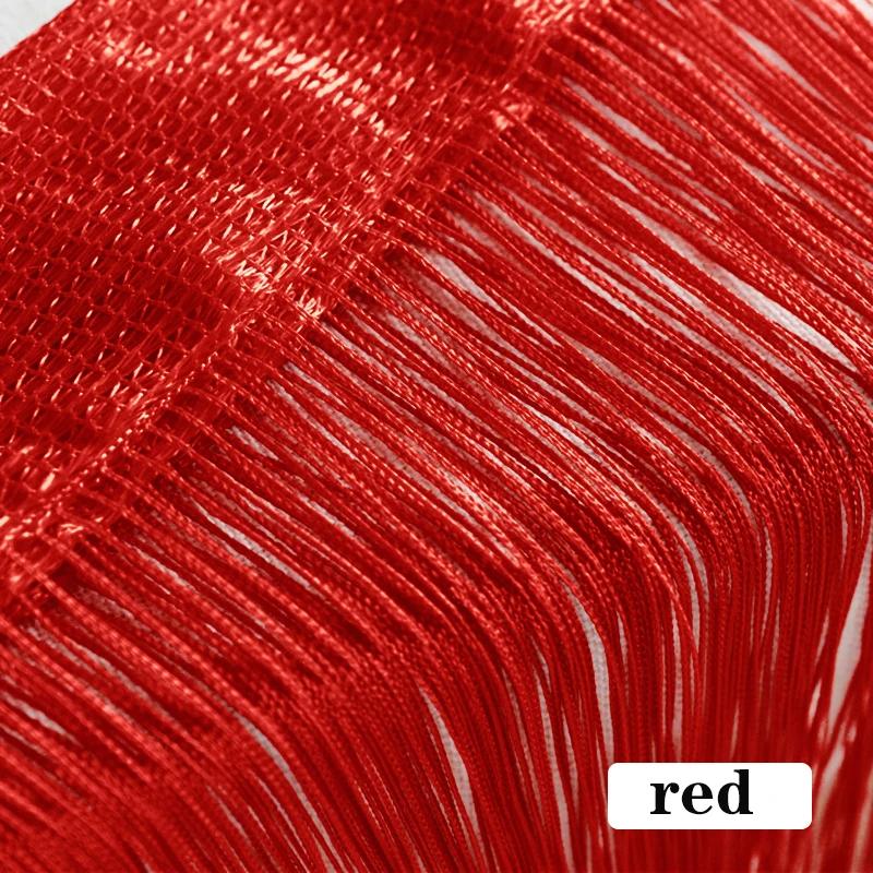 

300 см X 300 см нитяные шторы экран лента струнный разделитель штора для гостиной дверь стена окно панель кисточка занавеска 300CM X 300CM красный