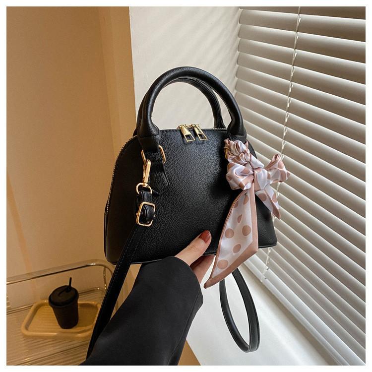 Chic And Stylish Shell Bag Women s Handbag 2023 Summer Korean Fashion Casual Shoulder Bag чёрный