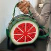 Kreative Frucht-Design Umhängetaschen für Damen Handys Sommer Lustige Wassermelonenförmige Runde Kleine Umhängetasche Leder Handtasche