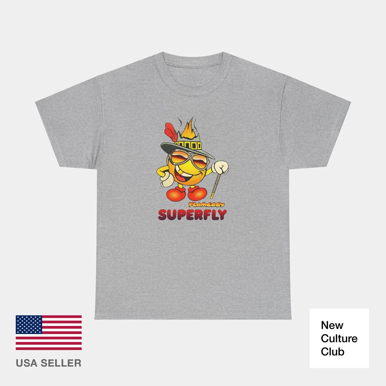 Superfly Flameboy World Industries 1997 Skateboard Classic 100% Cotton T-shirt Mens Tees Top Print 2XL