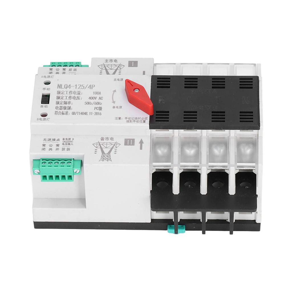 Dual Power Automatic Transfer Switch Millisecond Controller with Cover NLQ4‑125/4P 100A 400V AC