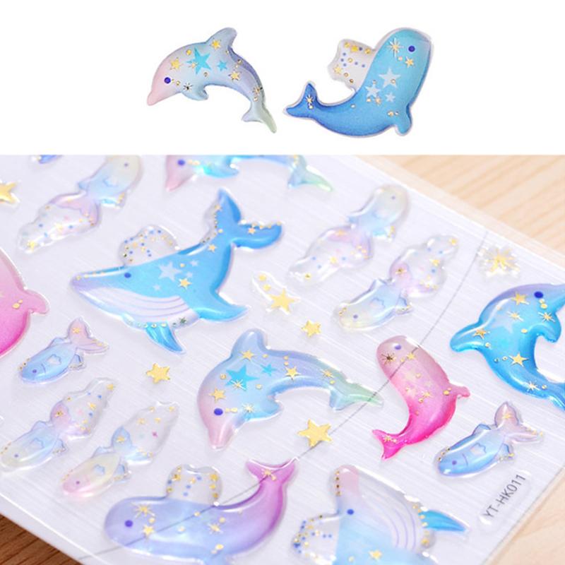 Fun Fantasy Cartoon Stickers Bronzing 3D Environmental Protection Mobile Phone Diary Handbook Sticker Material Children Gifts