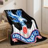 A Blue Eagle Atop a Red Football, with a Palace Structure In the Background. for All Seasons Blanket Lunch Break Throw Gift