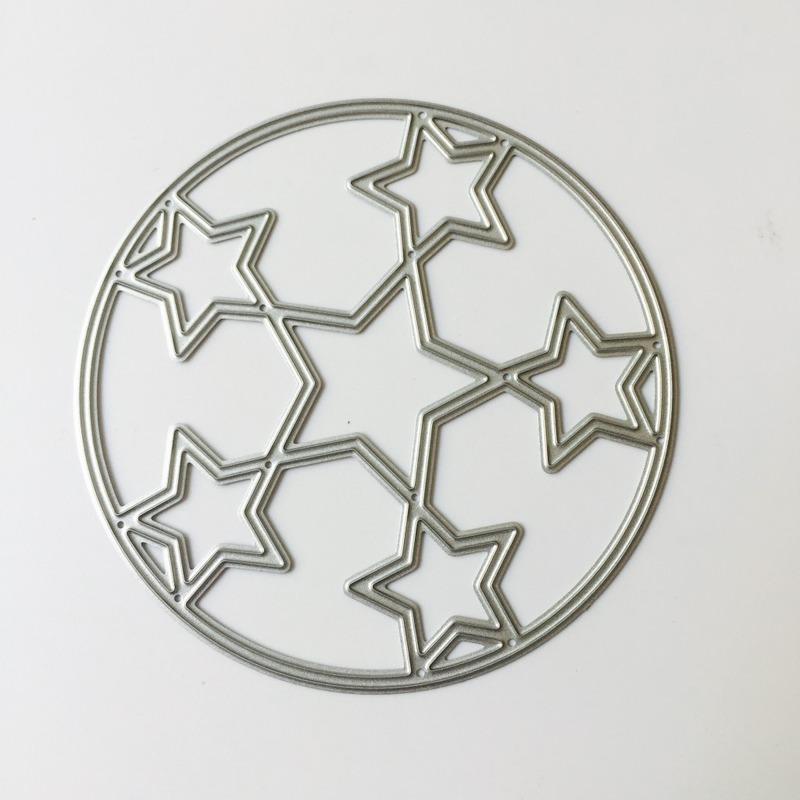 2шт круг пятиконечная звезда металлическая резка кристаллы бумага вырезание карты создание шаблона для DIY скрапбукинг декоративное ремесло пресс-формы вырезки серебряный