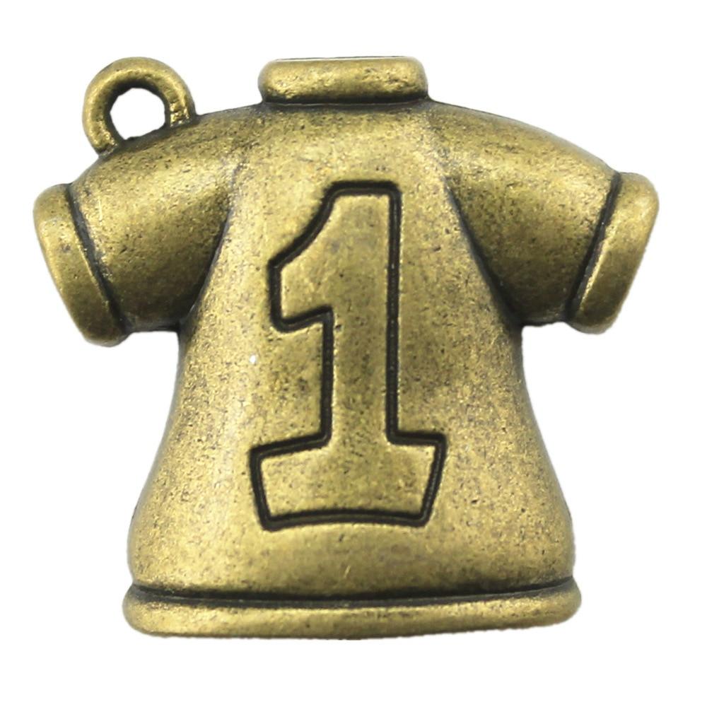 

10pcs Jersey Charms Charms Antique Bronze Color Zinc Alloy 25X26mm