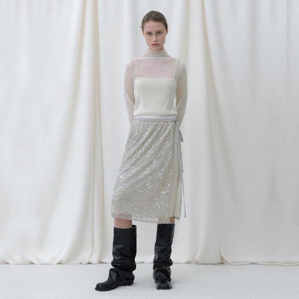 Atelier Nine Shine Satin Layered Skirt(Sk-4984)