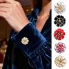 Women Flower Button Covers Fancy Decorative Metal Flower Shaped DIY Women Blouses Cuff Link Button Cover for Grandma Women Wife