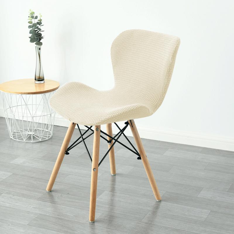 2pcs Curved Butterfly Chair Cover Polar Fleece Stretch Dining Chair Slipcover Girls Room Makeup Chair Covers for Living Room