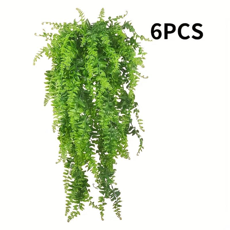 

6pcs Green Artificial Hanging Ferns - Realistic Persian Fern Vines, Ideal for Wedding Decor, Birthday Parties, Garden Events, Indoor & Outdoor Use 6pcs
