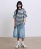 FILLUMINATE Mixed Color Stripe T-Shirt - Navy